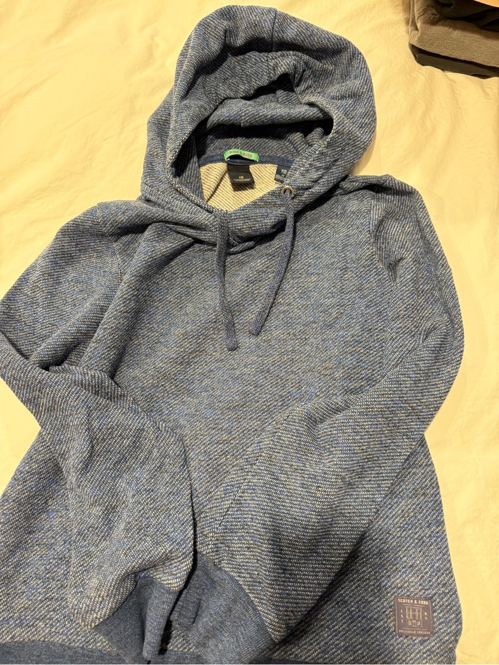 Scotch & Soda Heathered Blue Hooded Sweatshirt